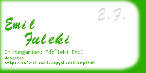 emil fuleki business card